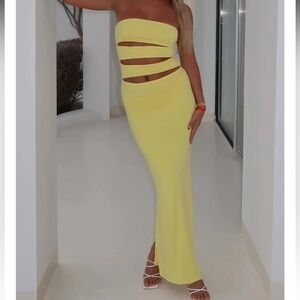 White fox maxi dress